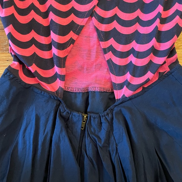 Tommy Girl Navy/Pink Fit & Flare Mini Dress with Open Back, Size M - Picture 3 of 6